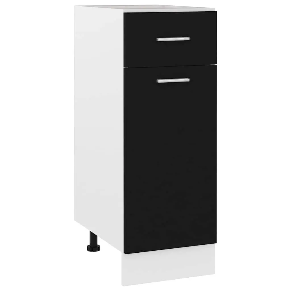 Kitchen Cabinet Drawer Bottom Storage Black 30x46x81.5cm Engineered Wood
