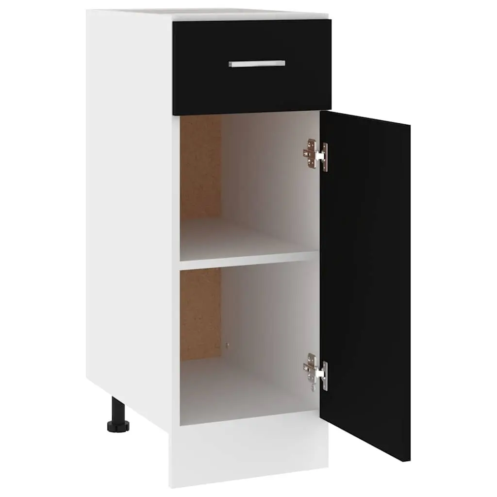 Kitchen Cabinet Drawer Bottom Storage Black 30x46x81.5cm Engineered Wood