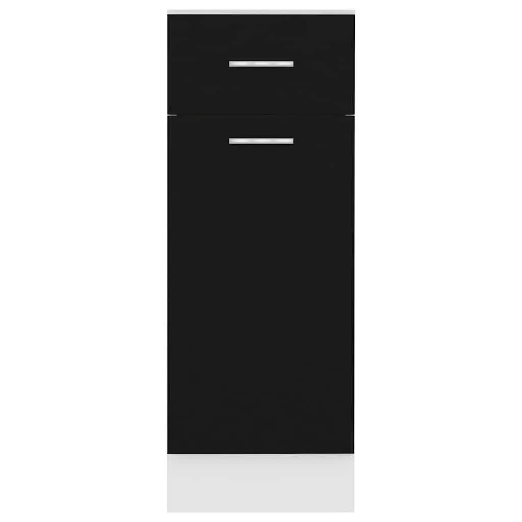 Kitchen Cabinet Drawer Bottom Storage Black 30x46x81.5cm Engineered Wood