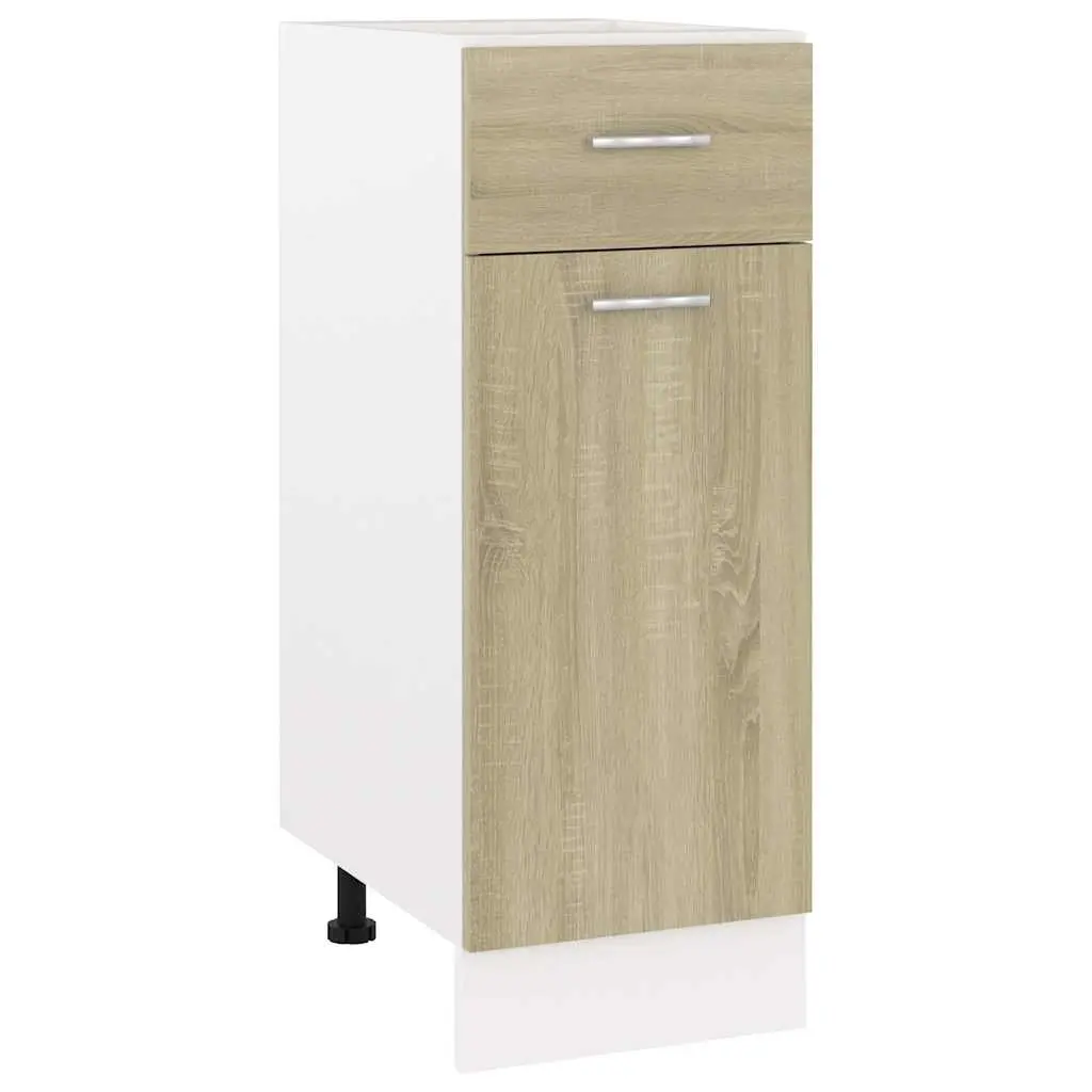 Drawer Bottom Cabinet Kitchen Storage Cupboard 30W x 46D x 81.5H cm Brown Engineered Wood