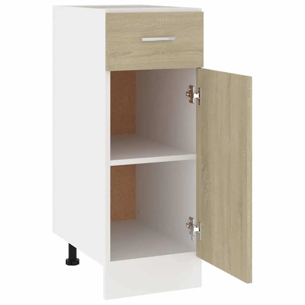 Drawer Bottom Cabinet Kitchen Storage Cupboard 30W x 46D x 81.5H cm Brown Engineered Wood
