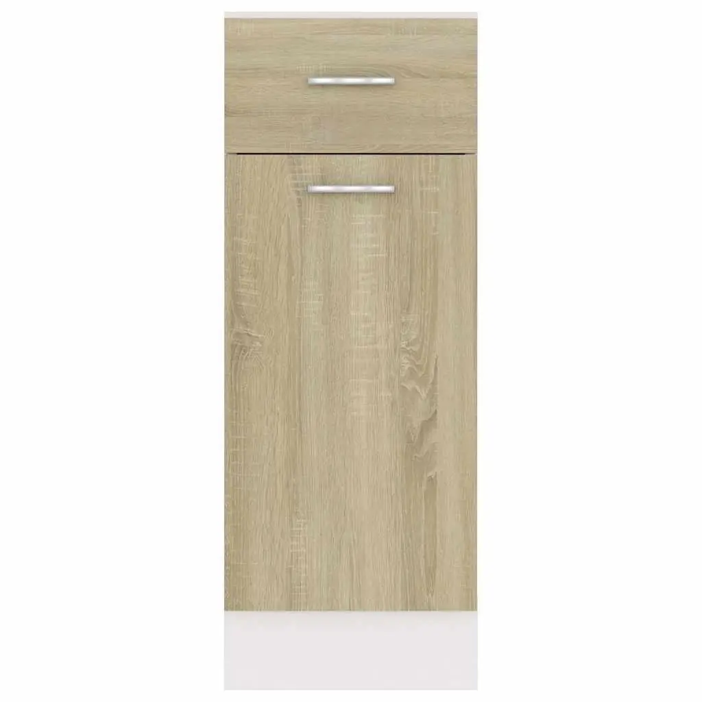 Drawer Bottom Cabinet Kitchen Storage Cupboard 30W x 46D x 81.5H cm Brown Engineered Wood