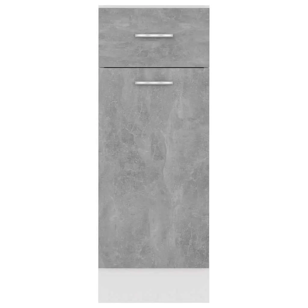 Cabinet Storage Cupboard Drawer Grey 30W x 46D x 81.5H cm