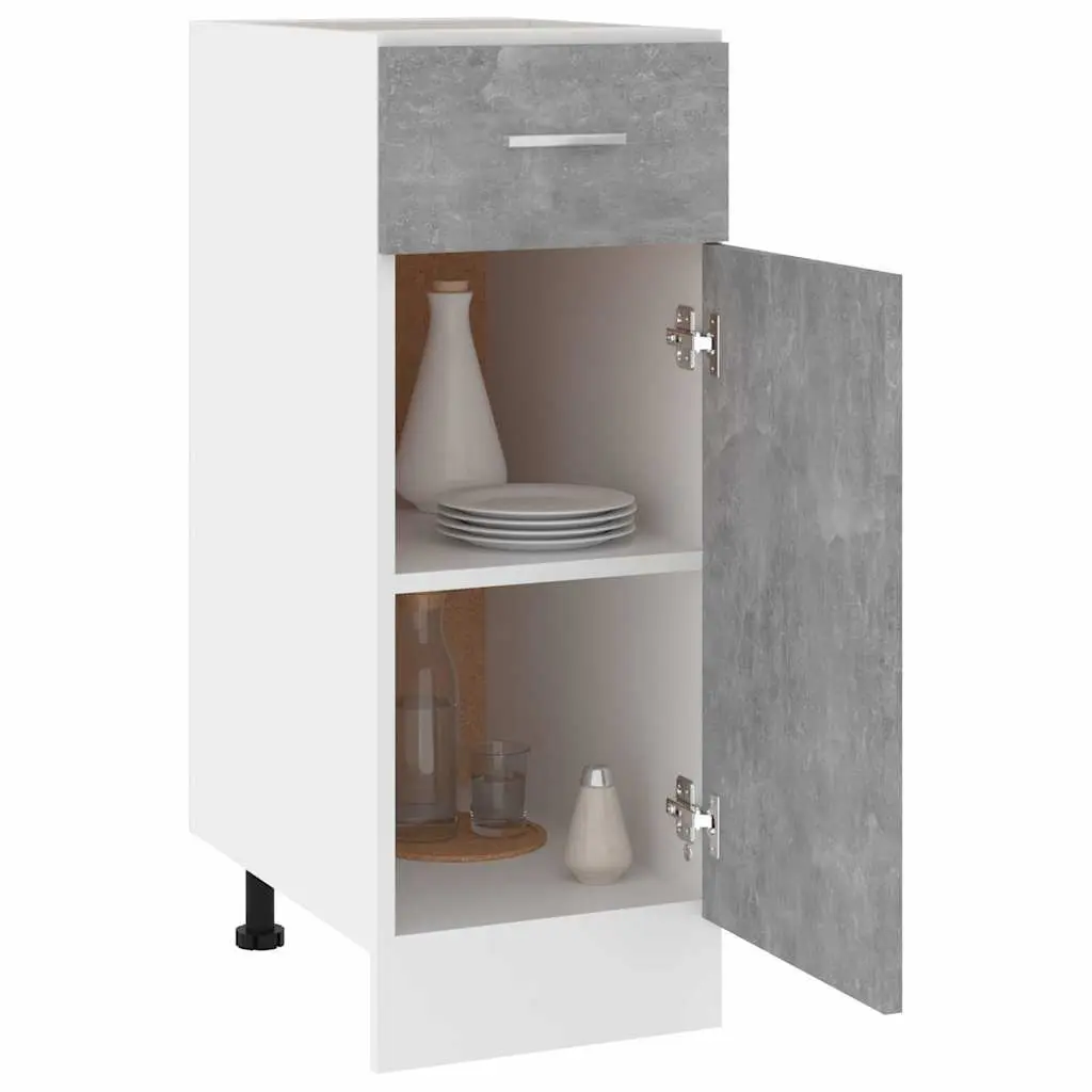 Cabinet Storage Cupboard Drawer Grey 30W x 46D x 81.5H cm