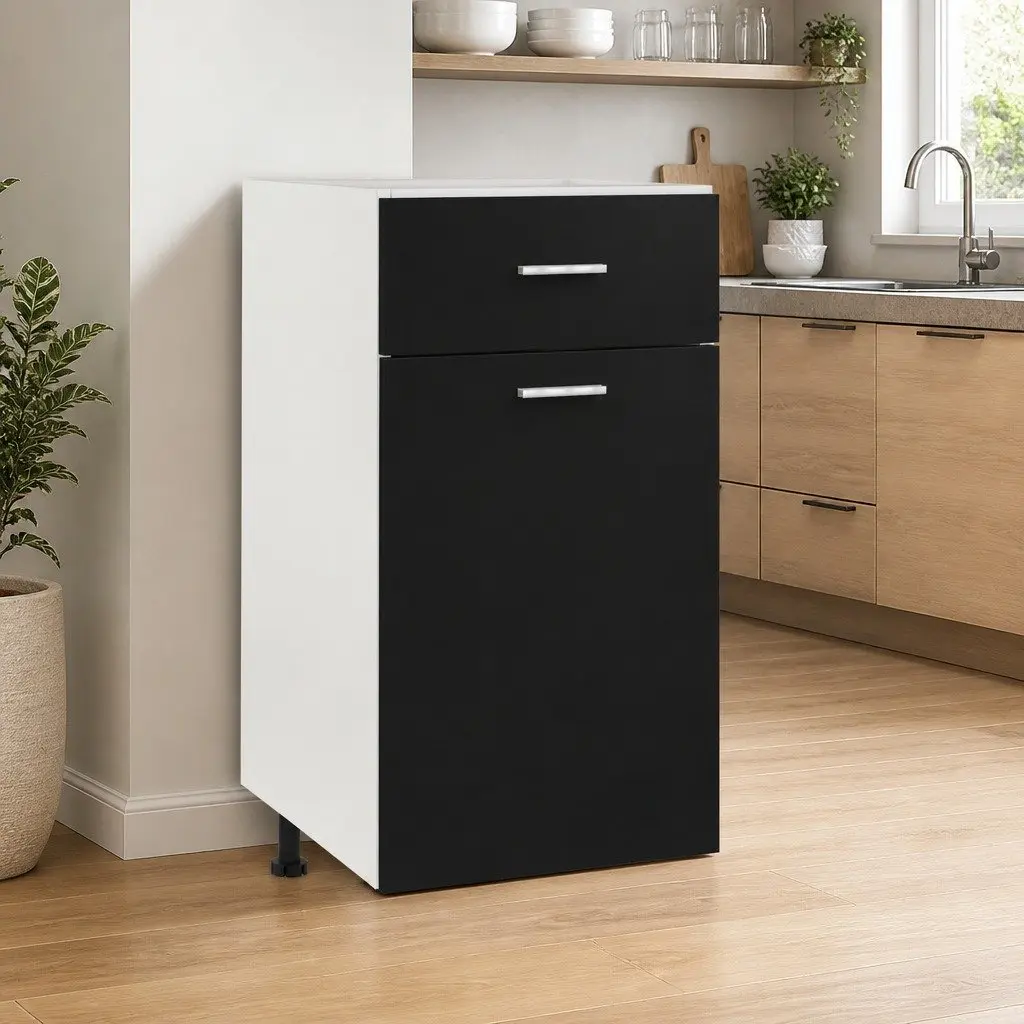 Kitchen Cabinet Storage Organiser Black 40 x 46 x 81.5 cm