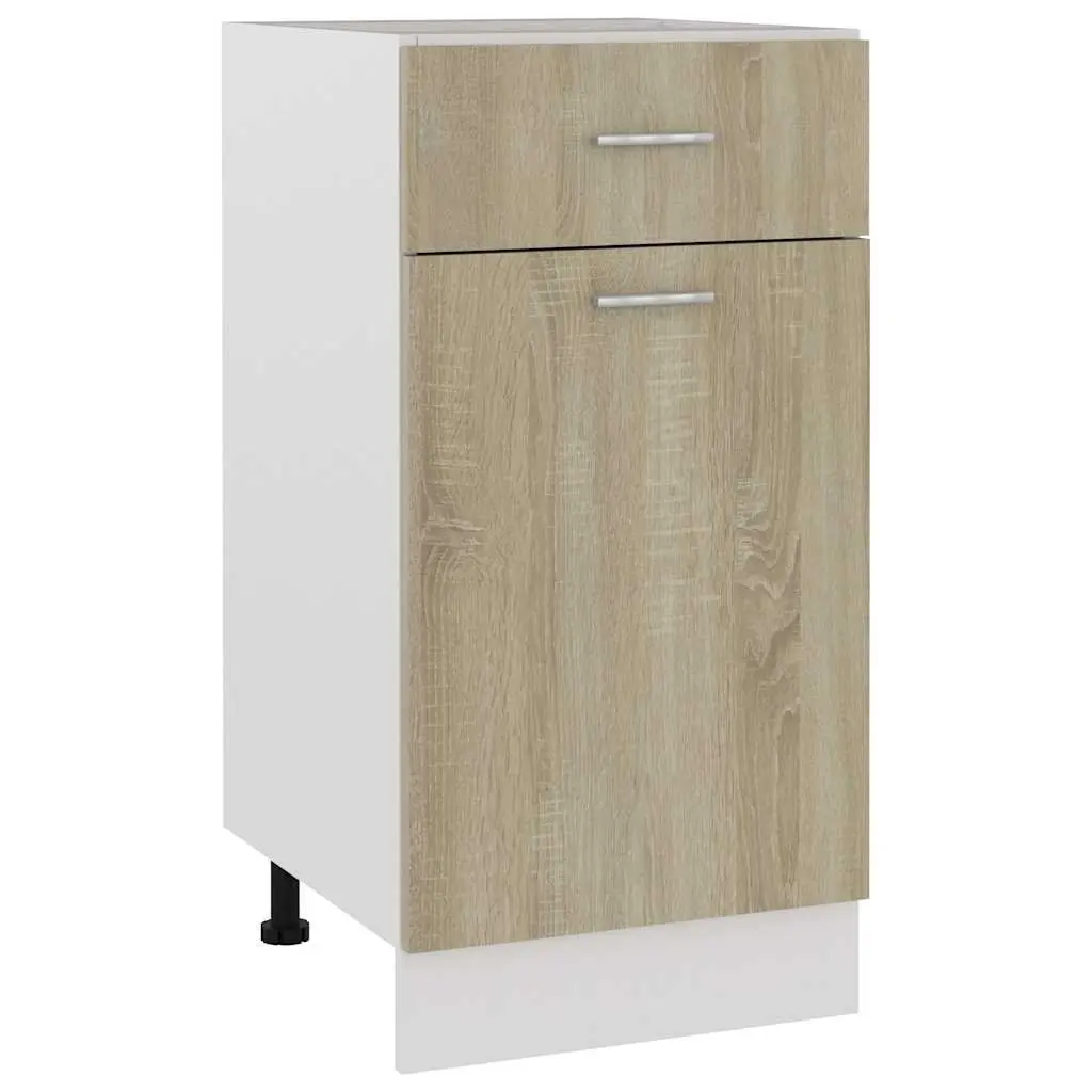 Drawer Bottom Cabinet Kitchen Storage Brown Engineered Wood 40x46x81.5cm