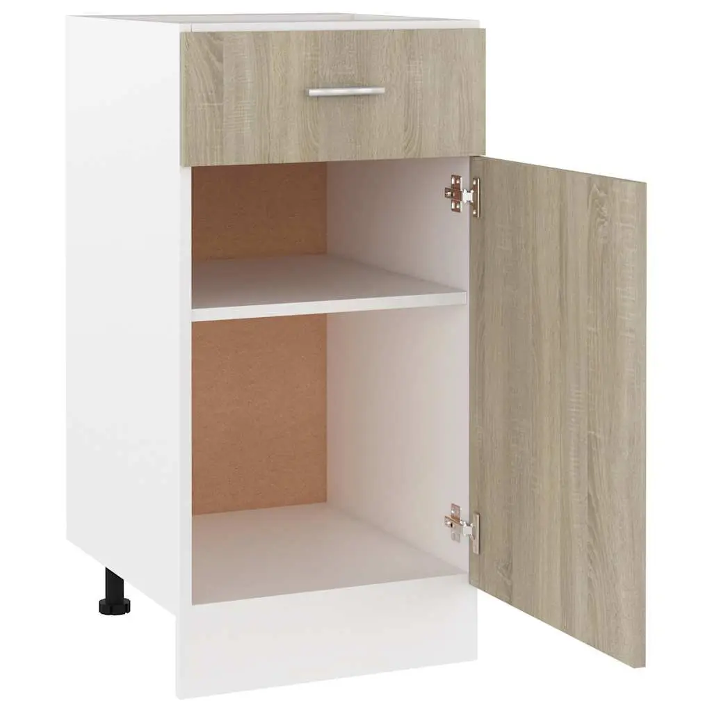 Drawer Bottom Cabinet Kitchen Storage Brown Engineered Wood 40x46x81.5cm