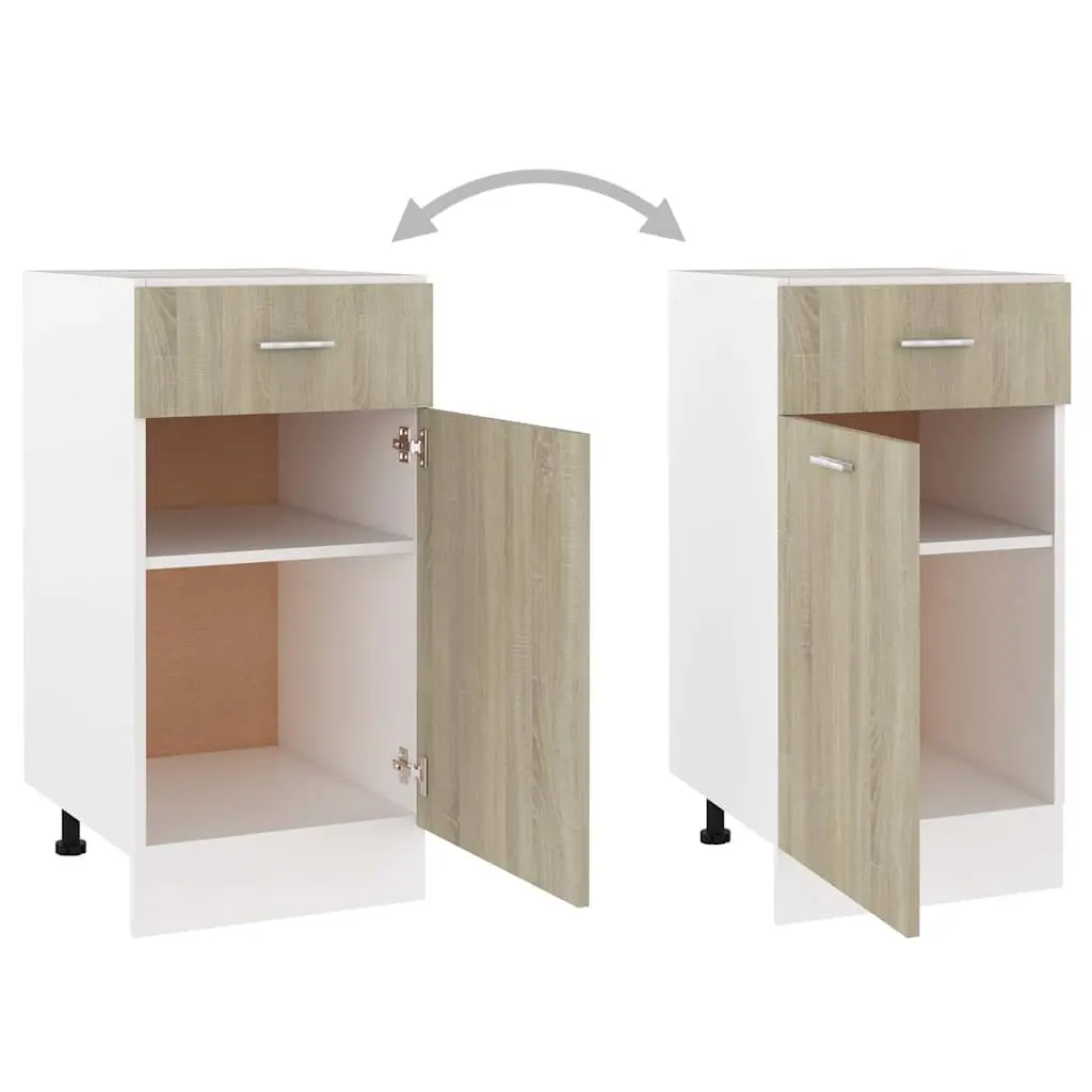 Drawer Bottom Cabinet Kitchen Storage Brown Engineered Wood 40x46x81.5cm