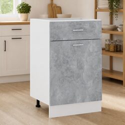 Kitchen Drawer Bottom Cabinet Grey Storage Cupboard Organiser Shelves Door