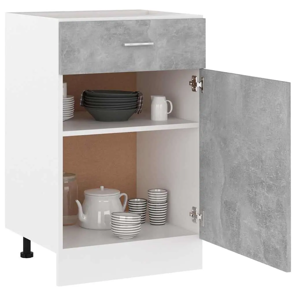 Grey Kitchen Storage Cabinet with Drawer