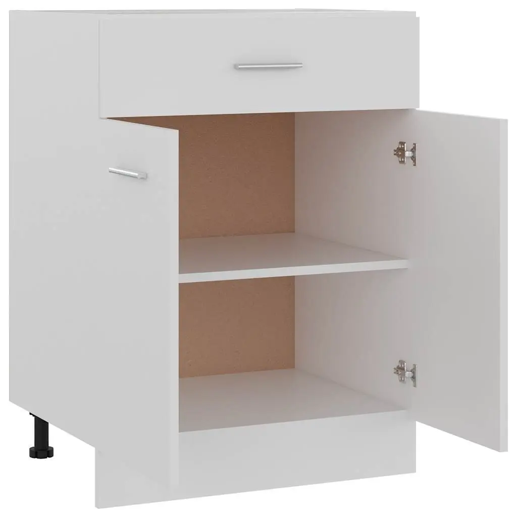 Kitchen Storage Cabinet White Drawer Scandinavian Modern Organised Shelves