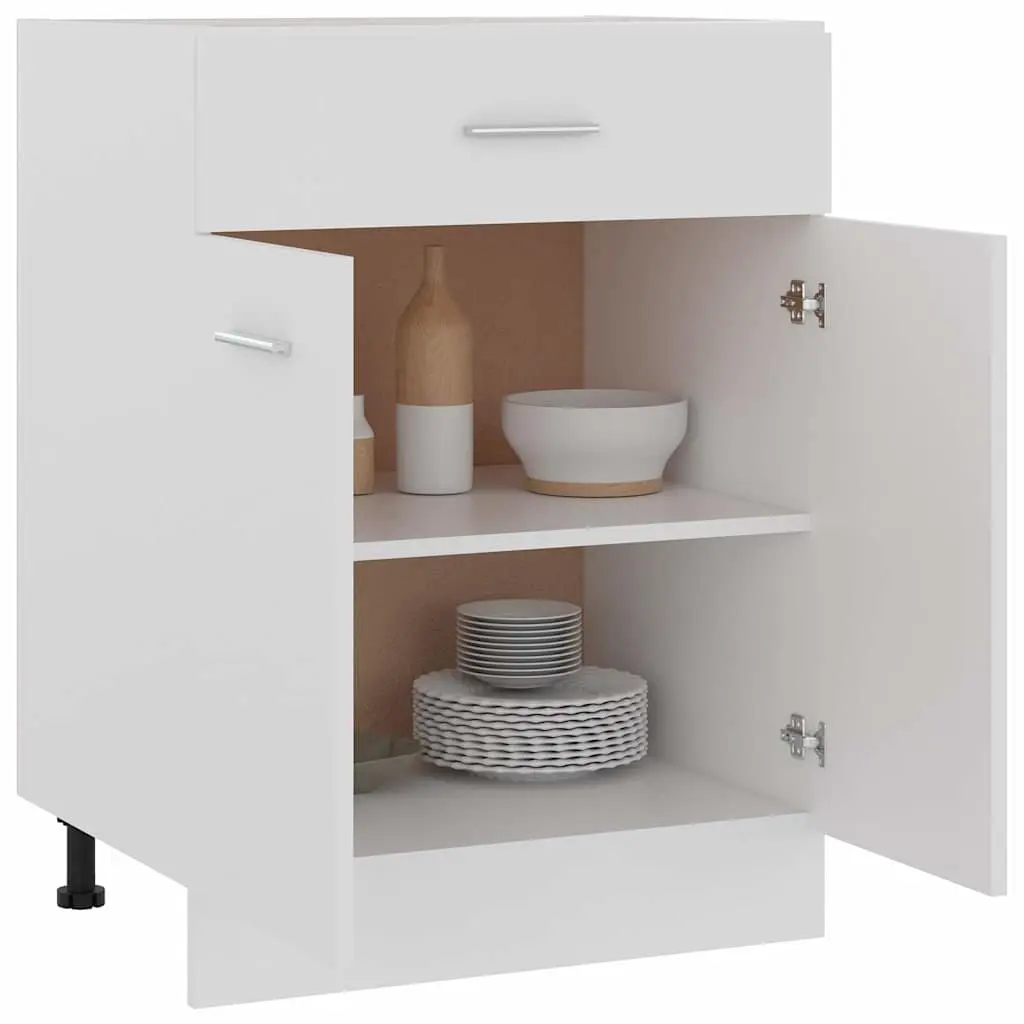 Kitchen Storage Cabinet White Drawer Scandinavian Modern Organised Shelves