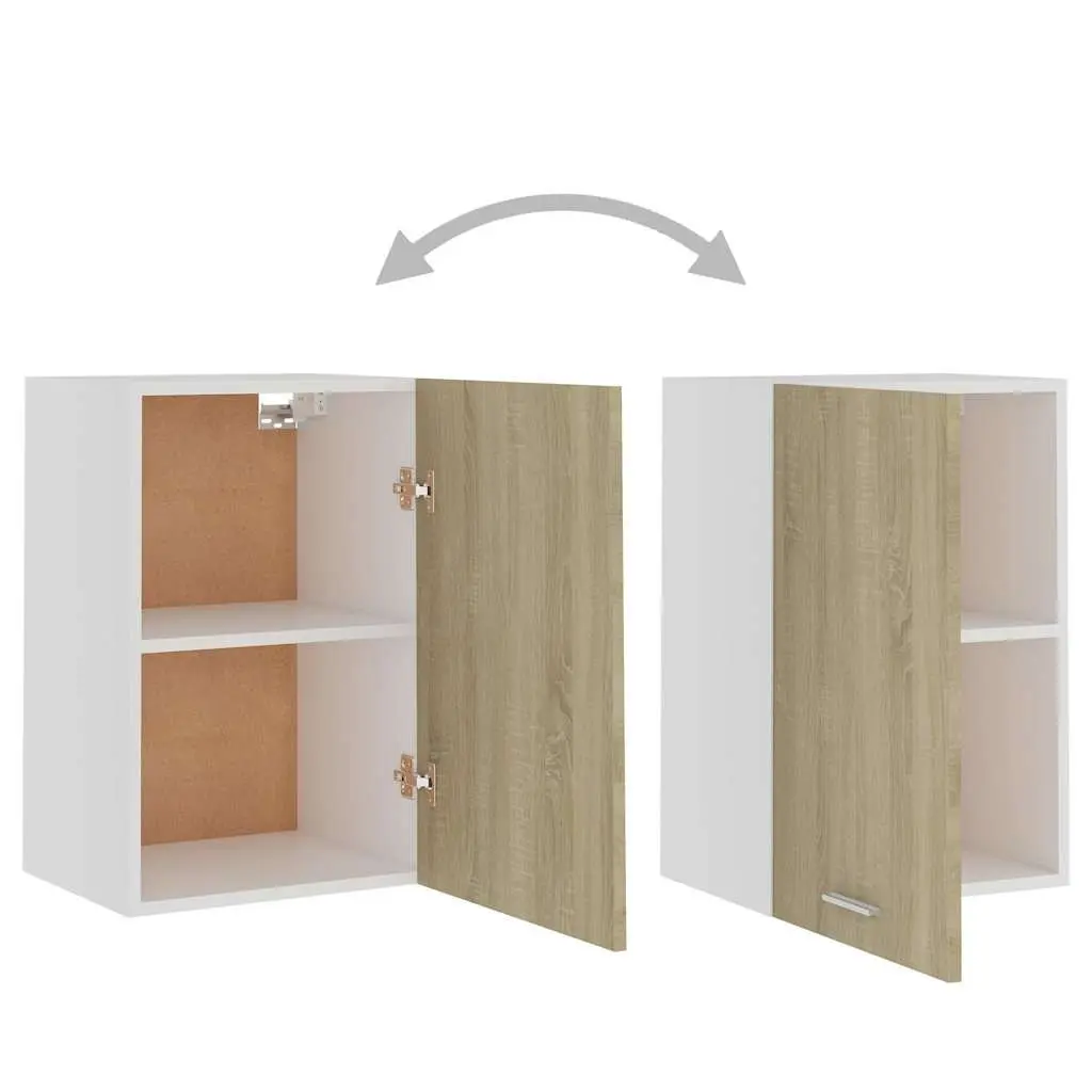 Hanging Kitchen Cabinet Brown Storage Cupboard with Door Shelves Organiser