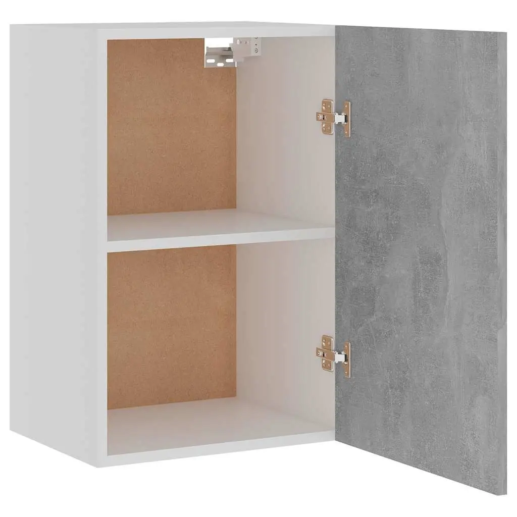 Grey Hanging Kitchen Cabinet with Shelves Door Storage Engineered Wood