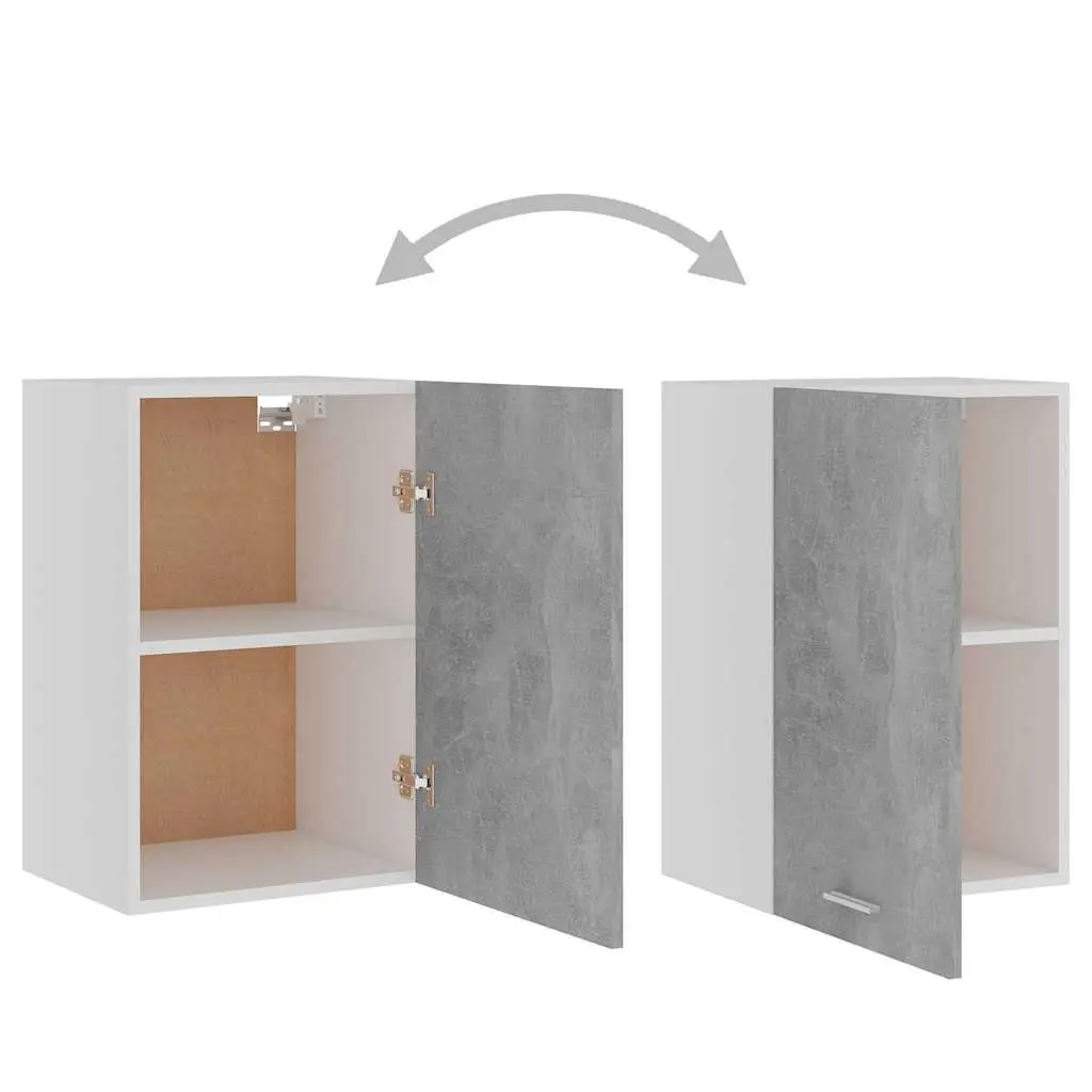 Grey Hanging Kitchen Cabinet with Shelves Door Storage Engineered Wood