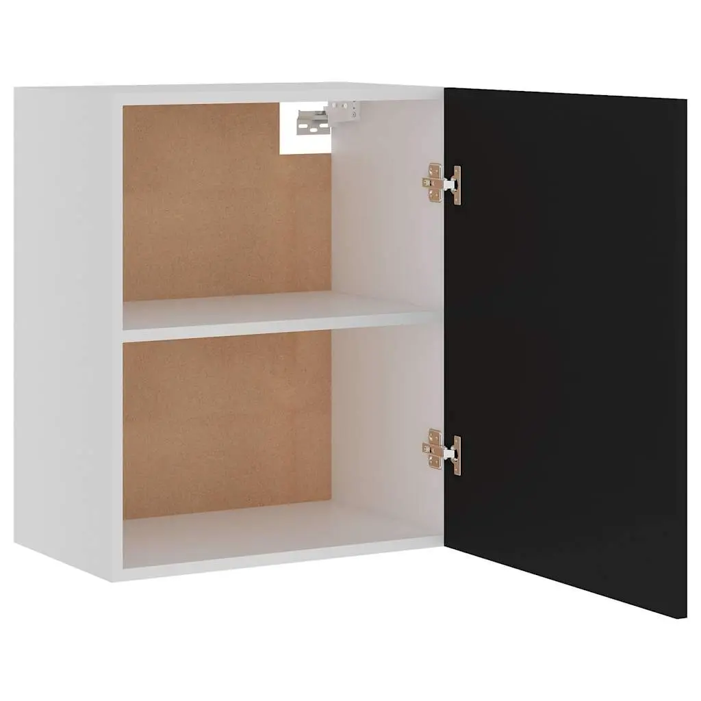 Hanging Kitchen Cabinet Black Wall Mount Storage Cupboard Engineered Wood