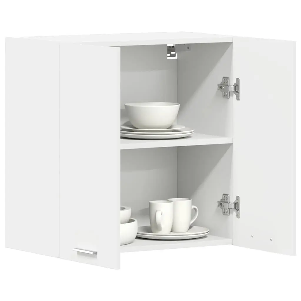 Hanging Kitchen Cabinet Wall-Mounted Storage 60cm White Engineered Wood Shelves