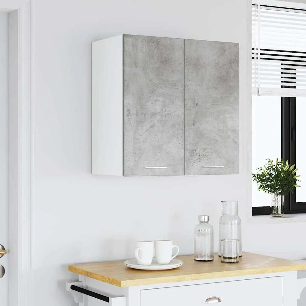 Hanging Kitchen Cabinet Grey Storage Shelves Engineered Wood Organiser Unit