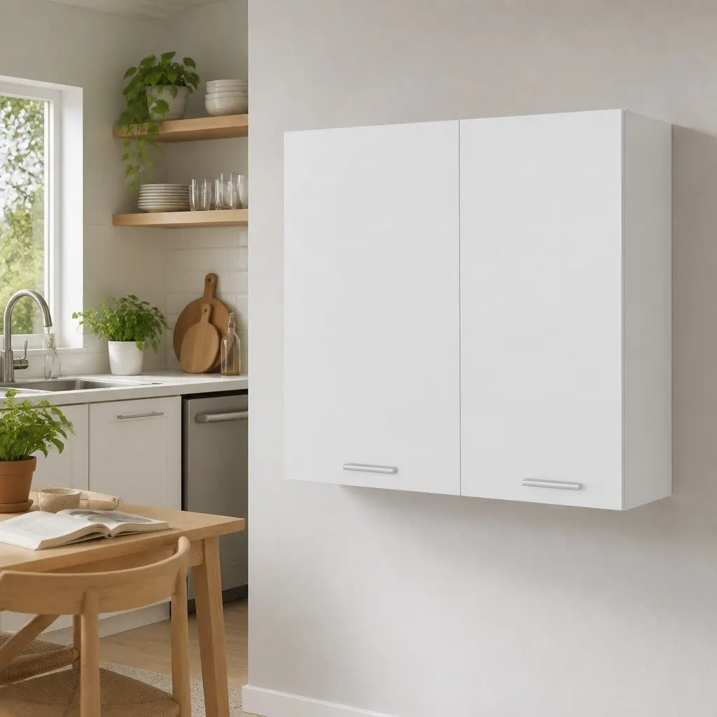 Hanging Kitchen Cabinet Wall Mounted Storage Cupboard 80x31x60 cm White 2 Doors