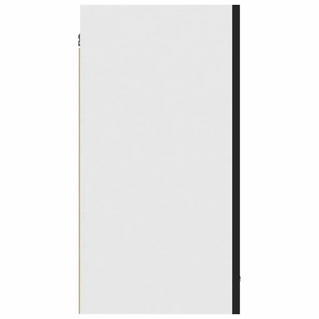 Hanging Kitchen Cabinet Black Storage Cupboard Two Shelves Doors Engineered Wood