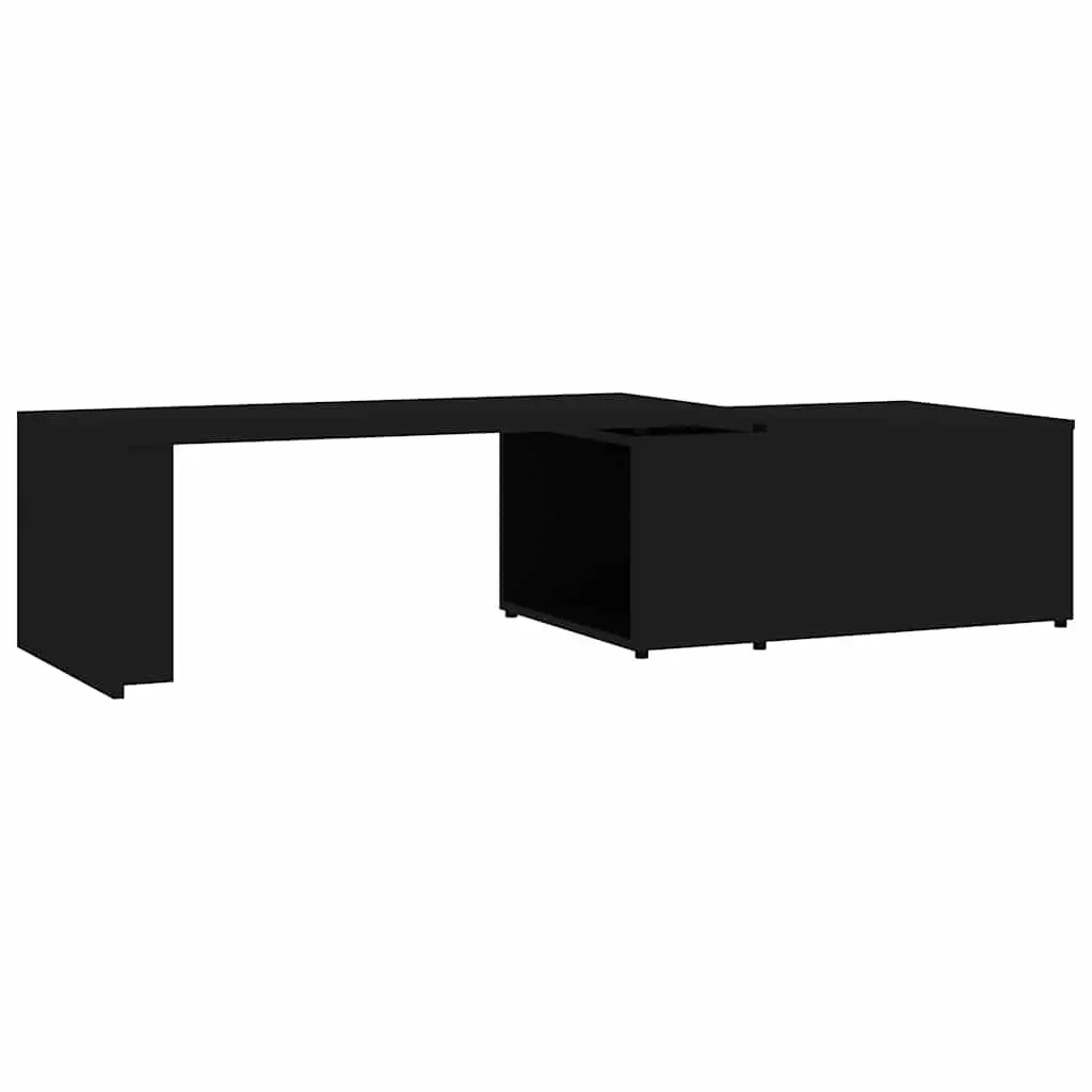Coffee Table Black Engineered Wood Accent Living Room Furniture 150W x 50D x 35H cm