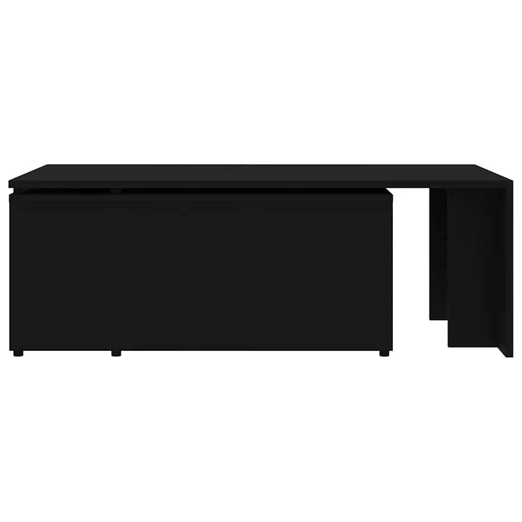 Coffee Table Black Engineered Wood Accent Living Room Furniture 150W x 50D x 35H cm