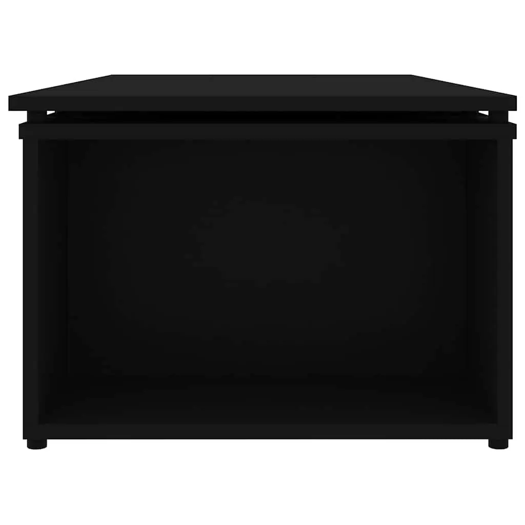 Coffee Table Black Engineered Wood Accent Living Room Furniture 150W x 50D x 35H cm
