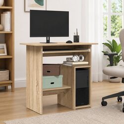 Desk Sonoma Oak 80x45x74 cm Engineered Wood Office Workstation Computer Study