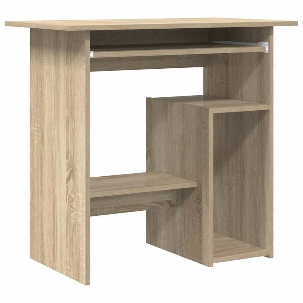 Desk Sonoma Oak 80x45x74 cm Engineered Wood Office Workstation Computer Study