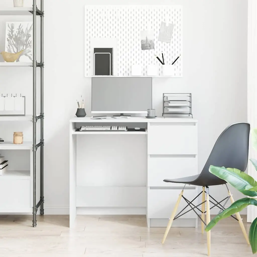 Office Desk Engineered Wood 90cm White Workstation Study Table