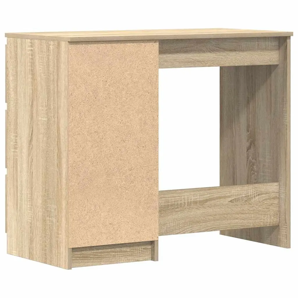 Engineered Wood Desk 90x45x76cm Brown Office Study Table with Drawer Storage