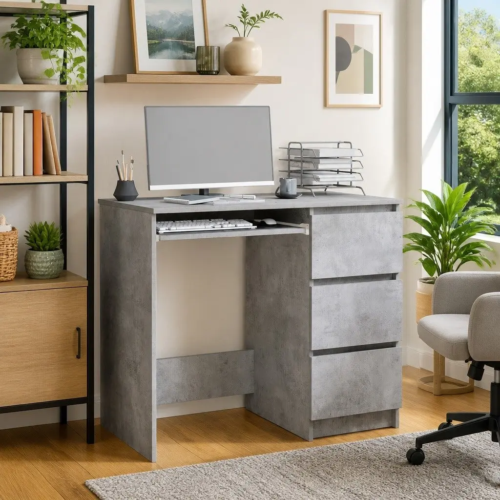 Concrete Grey Desk, 90cm