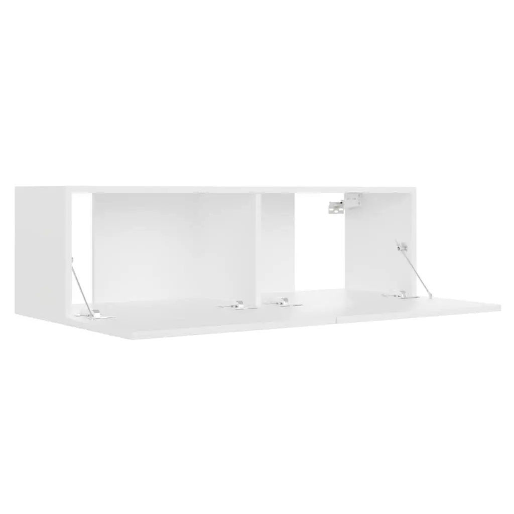 White Wall-Mounted TV Cabinet with Storage