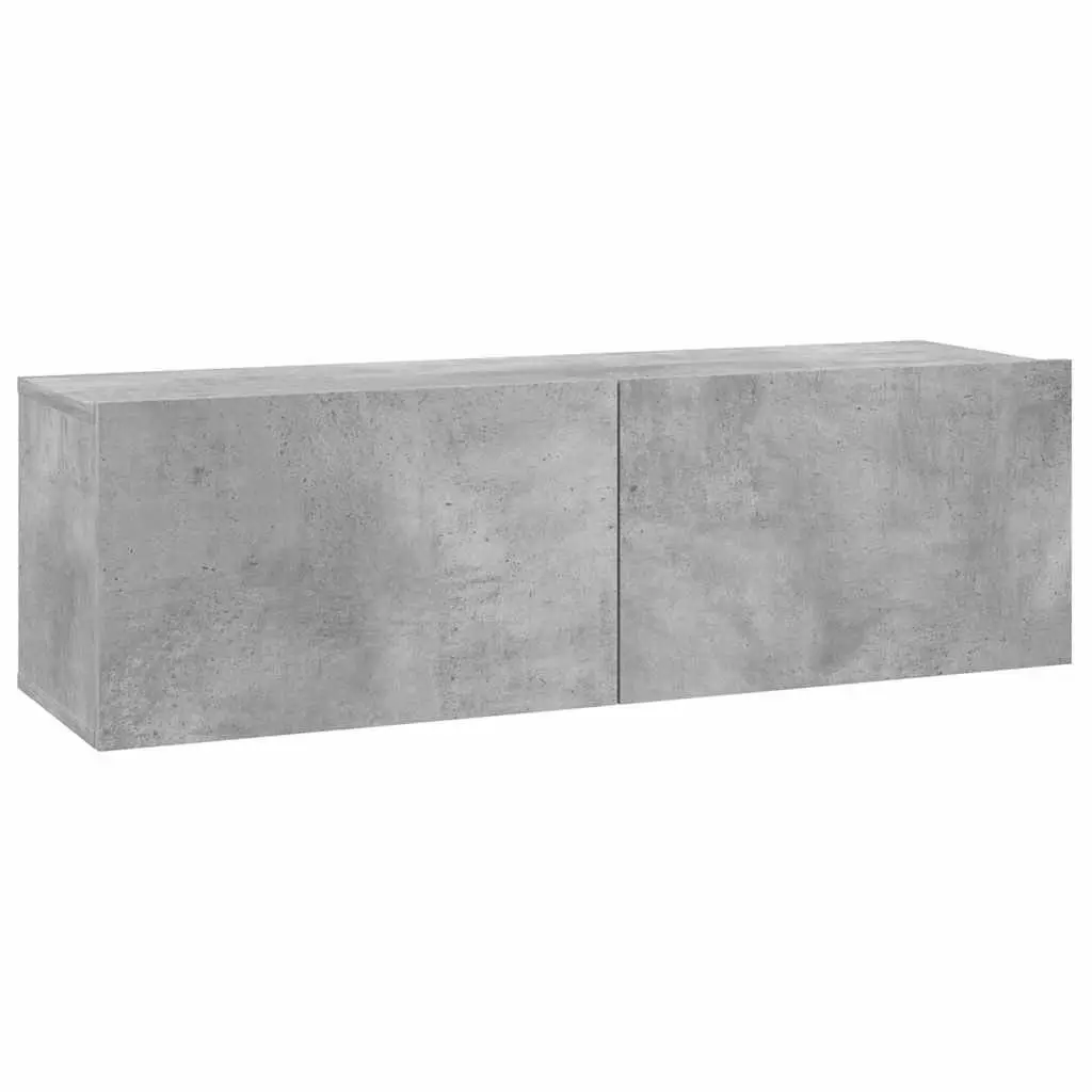 Wall-Mounted TV Cabinet Storage Unit 100x30x30 cm Grey Drop-Down Doors
