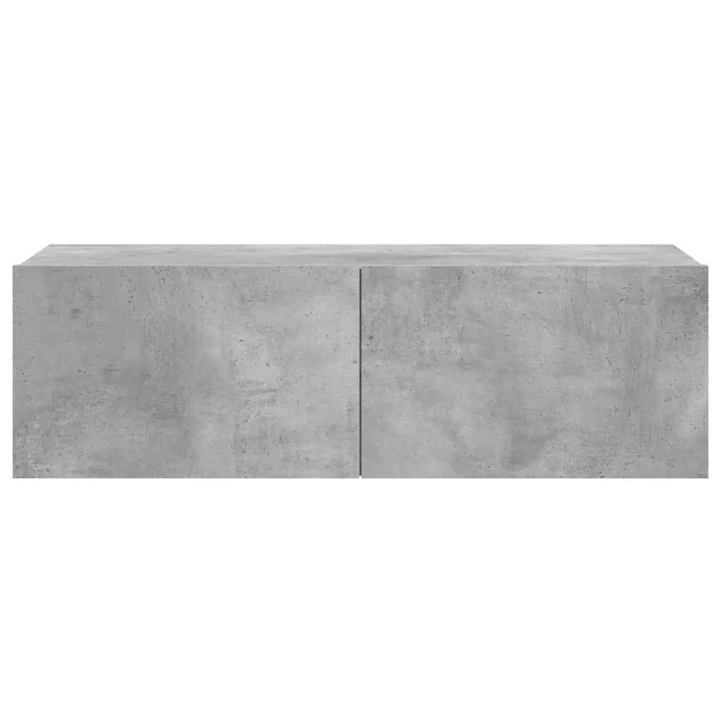 Wall-Mounted TV Cabinet Storage Unit 100x30x30 cm Grey Drop-Down Doors