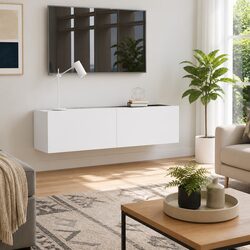 White Wall-Mounted TV Cabinet: Practical and Stylish