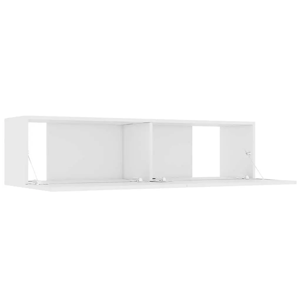 Wall-Mounted TV Cabinet Storage Unit 120x30x30 cm Drop-Down Doors White