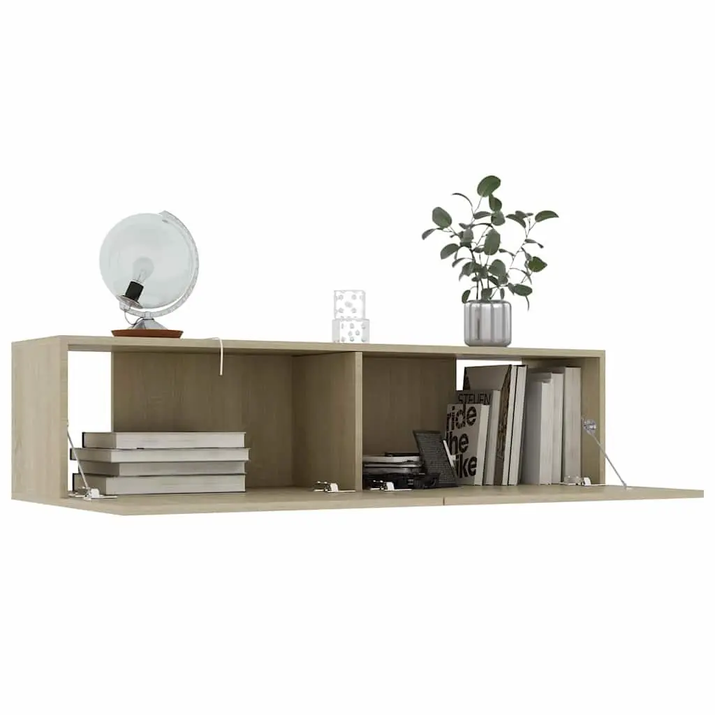 Wall-Mounted TV Cabinet Storage Unit Brown 120x30x30 cm Drop-Down Doors