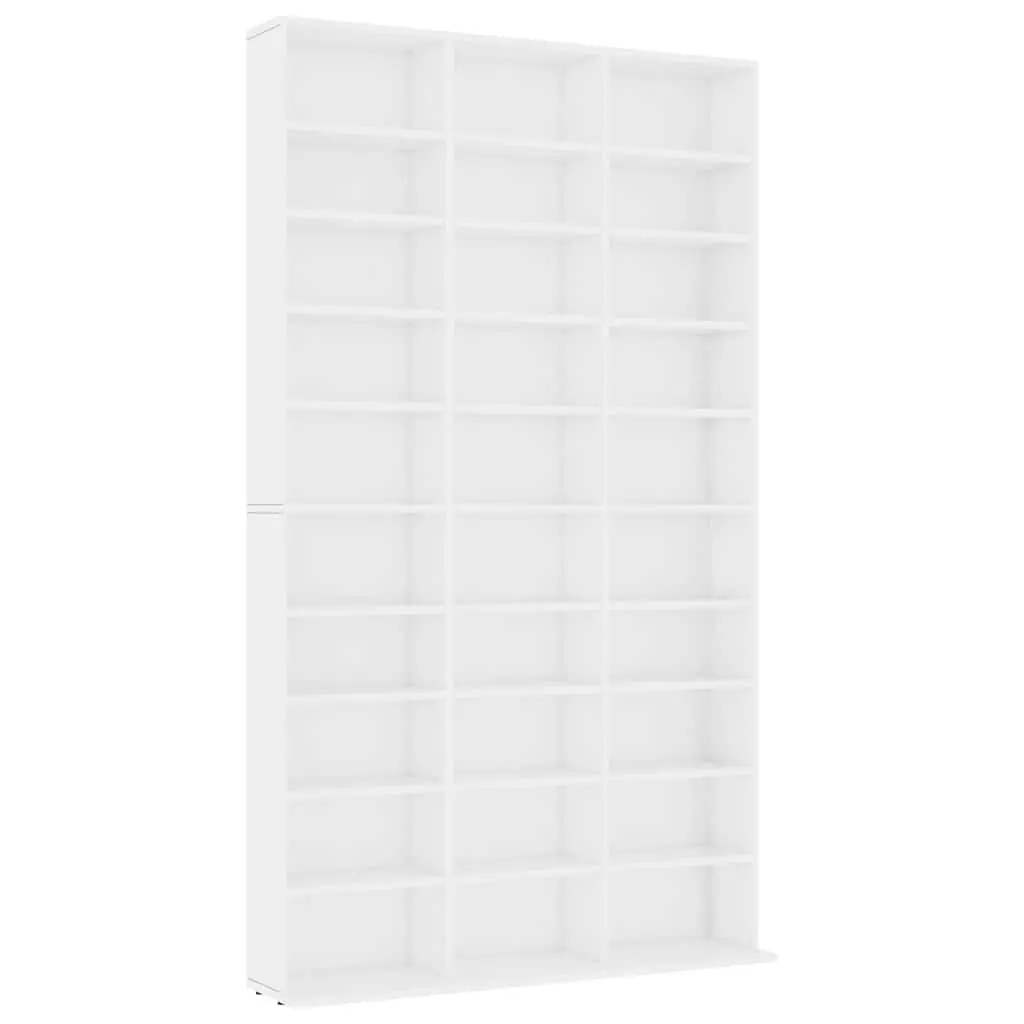 CD Cabinet Media Storage Organizer 30 Compartments White