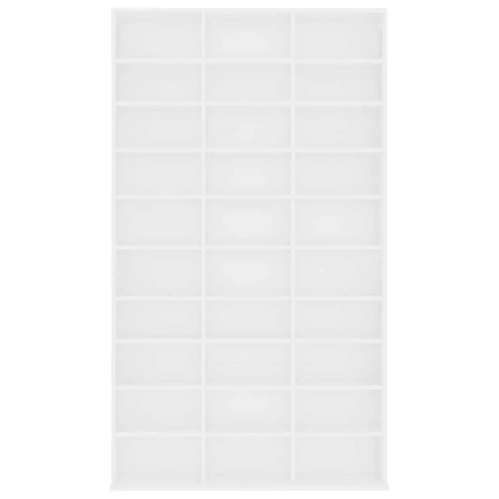 CD Cabinet Media Storage Organizer 30 Compartments White