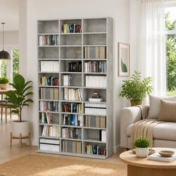 Durable Grey CD Cabinet with 30 Storage Compartments
