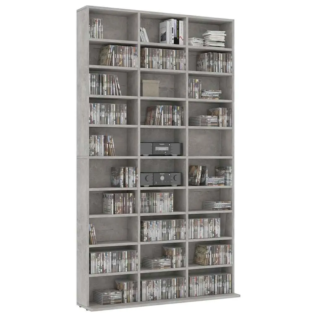 Grey CD Cabinet with 30 Storage Compartments