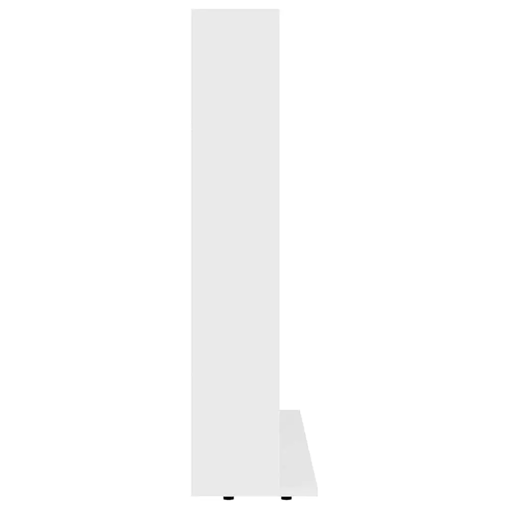 CD Cabinet White Storage Media Organiser 100x23x89.5 cm Engineered Wood Shelves