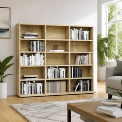 Brown CD Cabinet with 15 Open Compartments