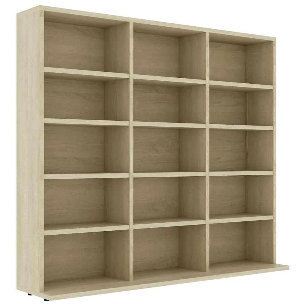 CD Cabinet Media Storage Organiser 15 Open Compartments Brown