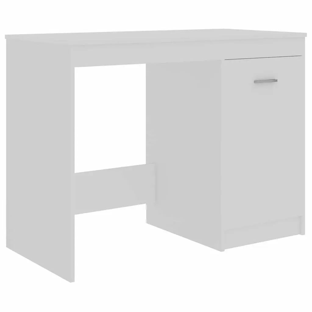 Office Desk Writing Table 100x50x76 cm White with Storage Cabinet