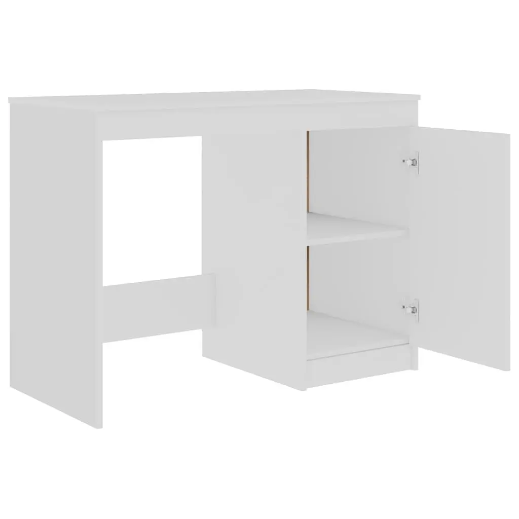 Office Desk Writing Table 100x50x76 cm White with Storage Cabinet