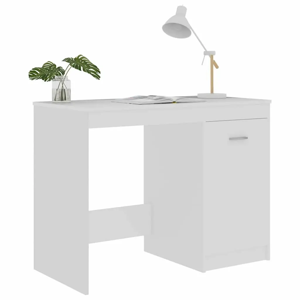 Office Desk Writing Table 100x50x76 cm White with Storage Cabinet