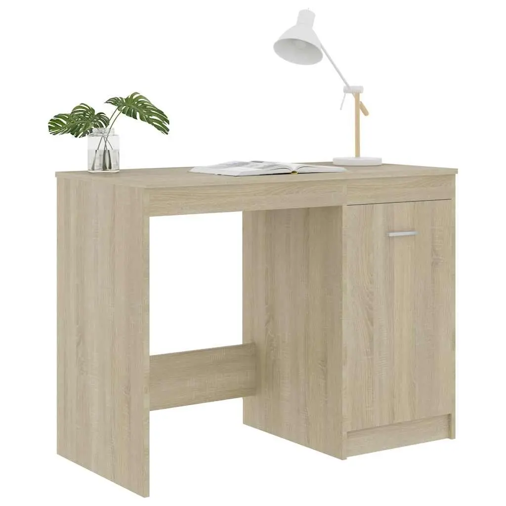 Office Desk Writing Table with Storage Cabinet 100 x 50 x 76 cm Brown