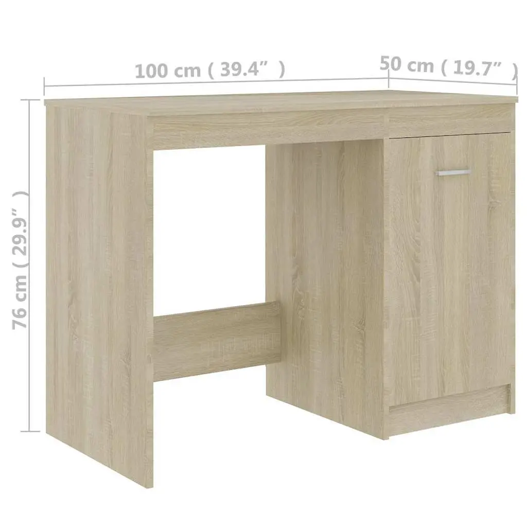 Office Desk Writing Table with Storage Cabinet 100 x 50 x 76 cm Brown